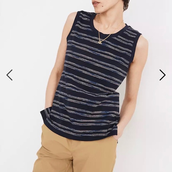 NWOT Madewell Striped Crew Neck Muscle Tank - Picture 2 of 3